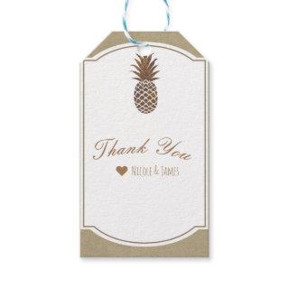 Golden Bronze Pineapple Kraft Natural Tropical Gift Tags