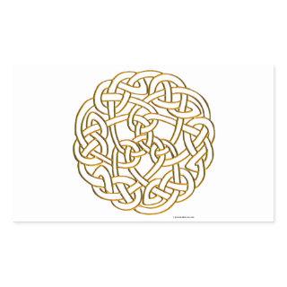 Golden Celtic Knot Rectangular Sticker