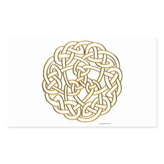 Golden Celtic Knot Rectangular Sticker