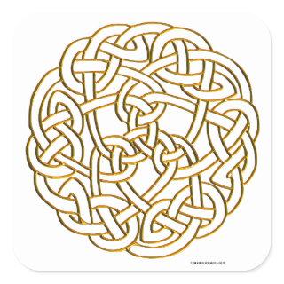 Golden Celtic Knot Square Sticker
