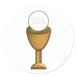 Golden Chalice and Host - Holy Communion Classic Round Sticker