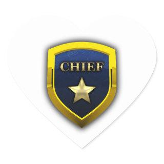 Golden Chief Badge Heart Sticker