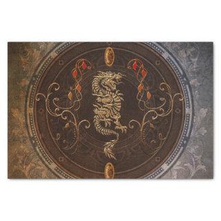 Golden chinese dragon tissue paper