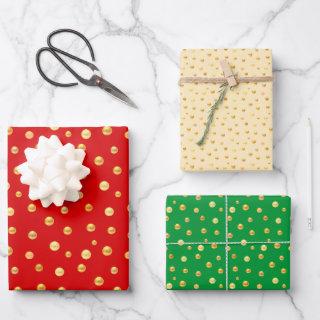 Golden Confetti on Golden, Green & Red   Sheets