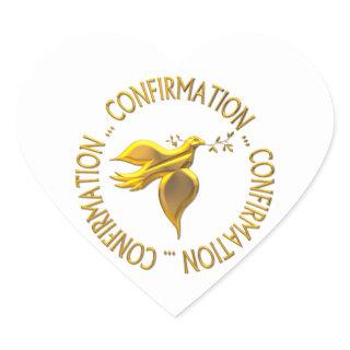 Golden Confirmation and Holy Spirit Heart Sticker