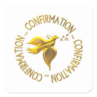 Golden Confirmation and Holy Spirit Square Sticker