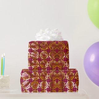 Golden cubist rose Christmas pattern