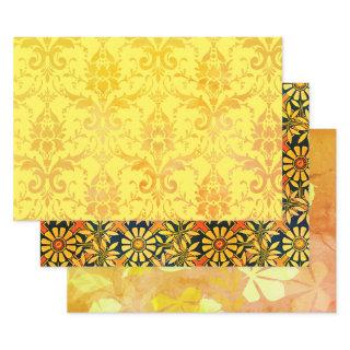 Golden Damask, Craftsy Zinnias, and Tangerine Leaf  Sheets