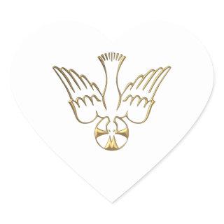 Golden Descent of The Holy Spirit Symbol Heart Sticker