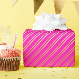 Golden Diagonal Stripes on Pink or Your Own Color