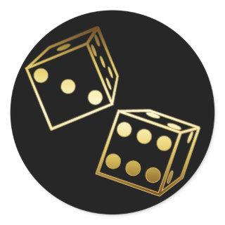 GOLDEN DICE CLASSIC ROUND STICKER