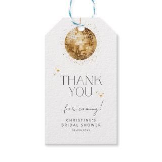 Golden Disco Ball Bridal Shower Thank You Gift Tags
