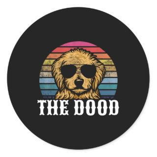 Golden Doodle The Dood Dad Mom Classic Round Sticker