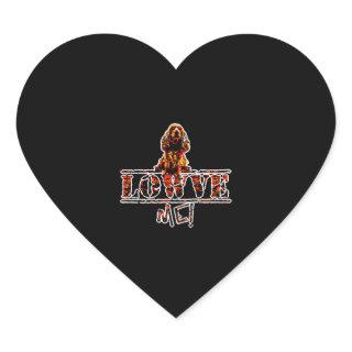 Golden English Cocker Spaniel Cute Dog Valentine's Heart Sticker