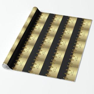 Golden Fleur-de-lis black and gold custom monogram