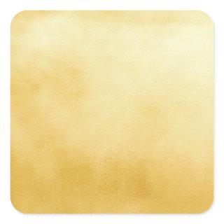 Golden Foil Faux Gold Square Sticker
