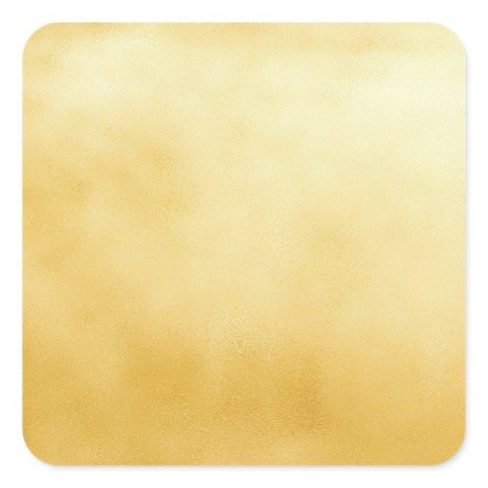 Golden Foil Faux Gold Square Sticker
