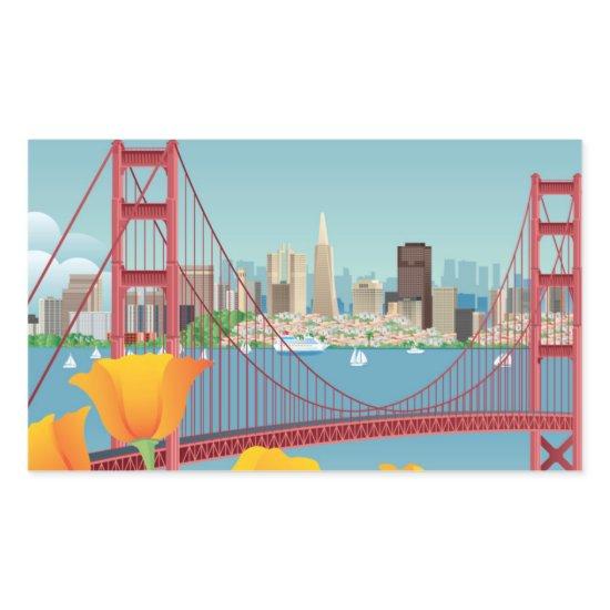Golden Gate Bridge | San Francisco, CA Rectangular Sticker