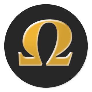 Golden Greek Omega - Symbol of Resistance Classic Round Sticker