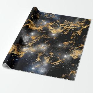 Golden Marble Dark Starry Night Space Lover Galaxy