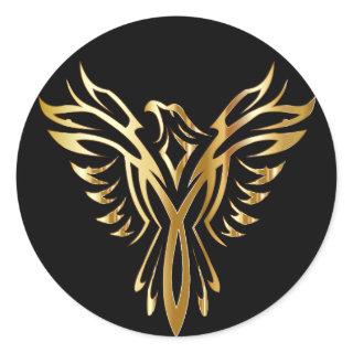 Golden Phoenix Classic Round Sticker