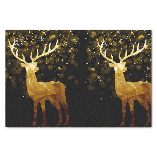 Golden Polygon Geometric Deer Tissue Paper
