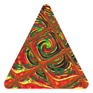 Golden red African Traditional Color.png Triangle Sticker