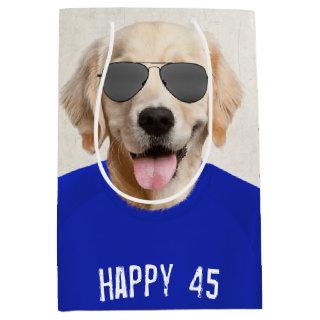 Golden Retriever 45th Birthday Medium Gift Bag
