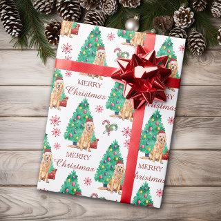 Golden Retriever Christmas Pattern