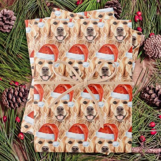 Golden Retriever Cute Santa Dog Christmas Holiday  Sheets