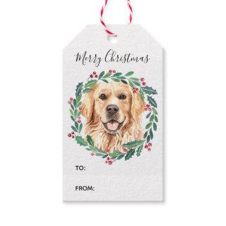 Golden Retriever Elegant Dog Merry Christmas Gift Tags