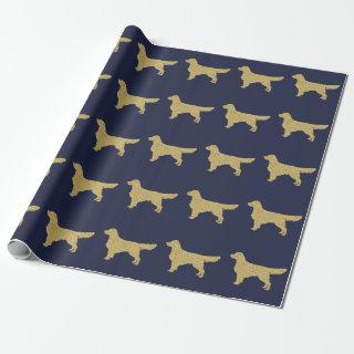 Golden retriever | Gold glitter navy blue