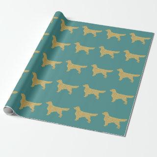 Golden retriever | Gold glitter turquoise
