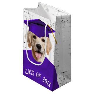 Golden Retriever Graduate with Purple Cap Small Gift Bag