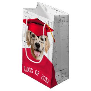 Golden Retriever Graduate with Red Cap  Small Gift Bag