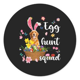 Golden Retriever Happy Easter Day Easter Colorful  Classic Round Sticker