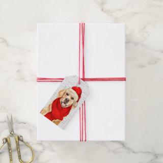 Golden Retriever Santa Dog Christmas Gift Tags