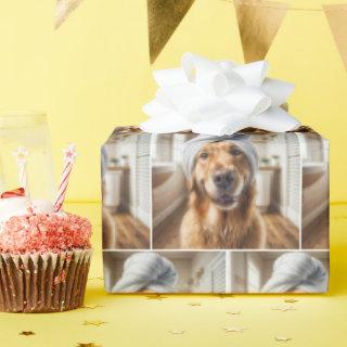 Golden Retriever Wearing a Towel Turban