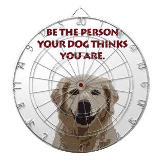 Golden Retriever with nice quote Dartboard With Darts