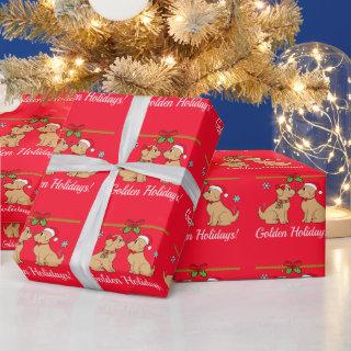 Golden Retrievers at Christmas