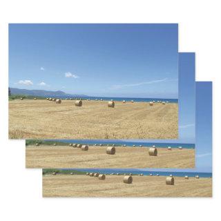 Golden Rolls of Hay and Deep Blue Sea Design  Sheets