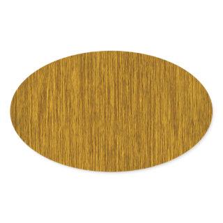 Golden Rustic Grainy Wood Background Oval Sticker