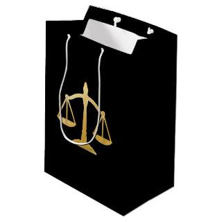 Golden Scales of Justice Law Theme Design Medium Gift Bag