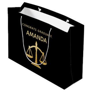 Golden Scales of Justice Law Theme Graduation Large Gift Bag