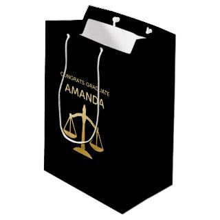 Golden Scales of Justice Law Theme Graduation Medium Gift Bag