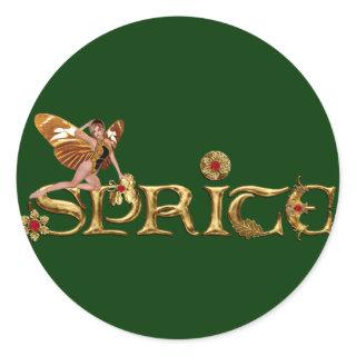 Golden Sprite Fairy Classic Round Sticker