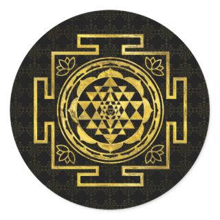 Golden Sri Yantra  / Sri Chakra Classic Round Sticker