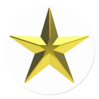 Golden star classic round sticker