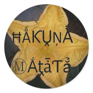 Golden Star Hakuna Matata Art Print Classic Round Sticker