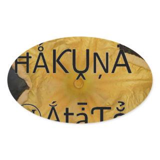 Golden Star Hakuna Matata Art Print Oval Sticker